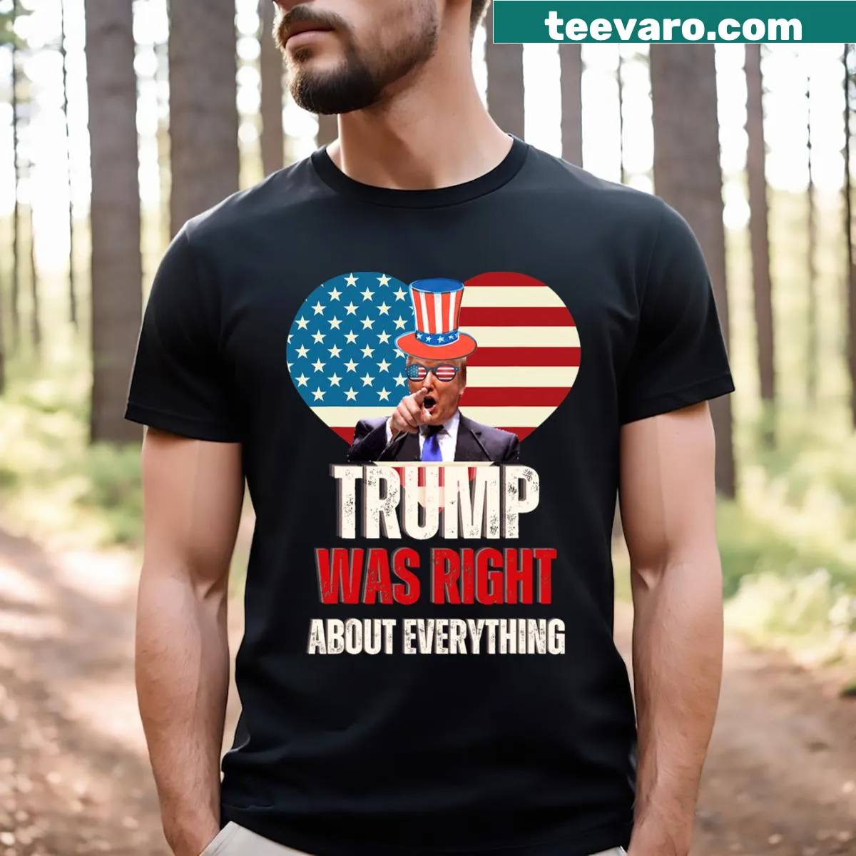 Bold T-shirt featuring support for Donald Trump — on a men's t-shirt