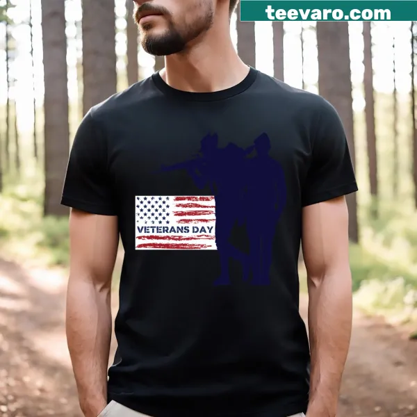 Veterans Day T-shirt featuring bold typographic design honoring service