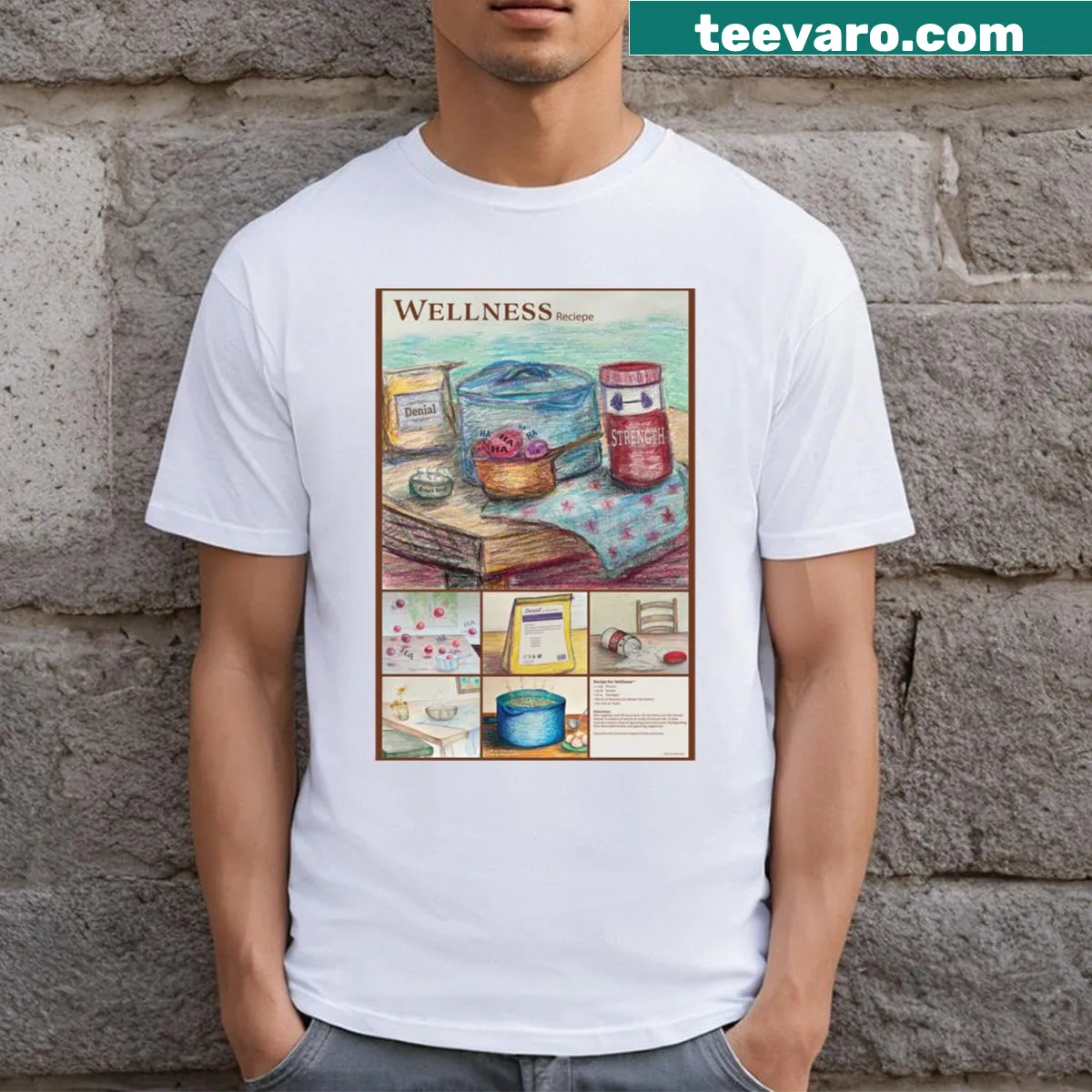 Minimalist line-art design on Wellness Poster Scoop T-shirt — on a men's t-shirt