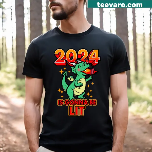 Funny cartoon t-shirt for the Year of the Dragon in 2024