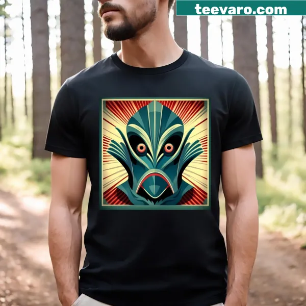 Art Deco-inspired shirt with geometric patterns.