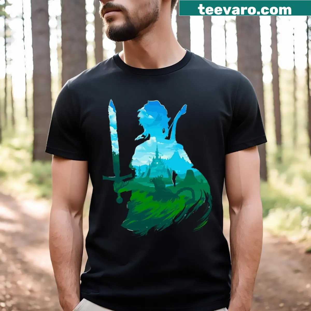 T-shirt featuring a fantasy design inspired by 'Tears Of The Kingdom' — on a men's t-shirt