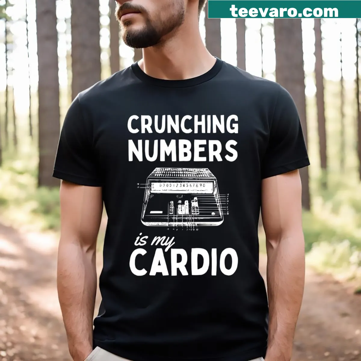 Funny accountant-themed t-shirt with a numbers graphic — on a men's t-shirt