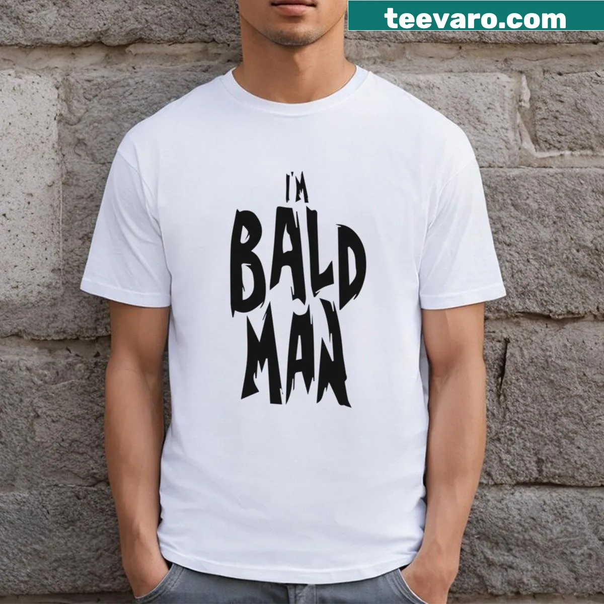 Funny T-shirt with humorous bald quotes — on a men's t-shirt
