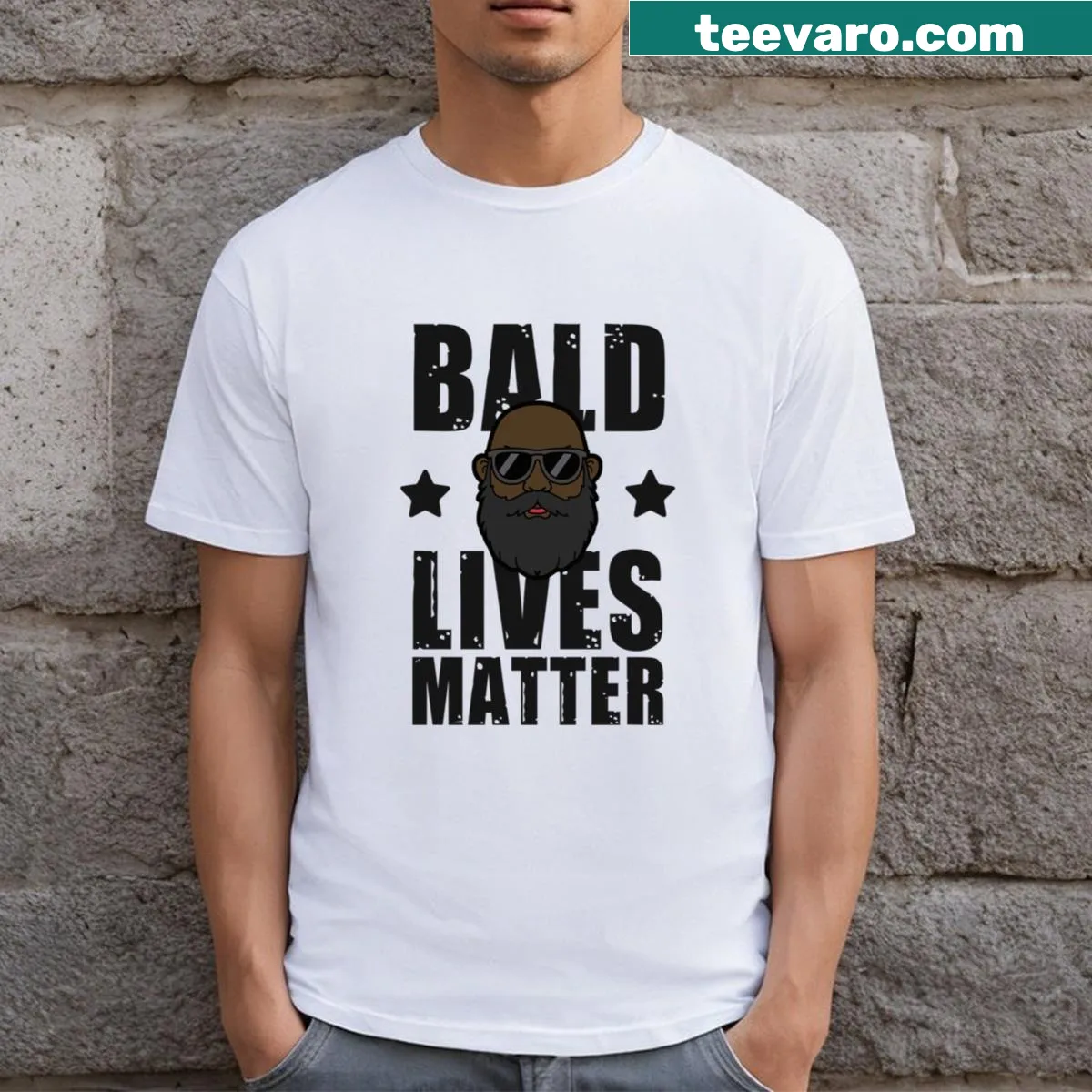 Funny quotes about baldness for men on a casual T-shirt. — on a men's t-shirt