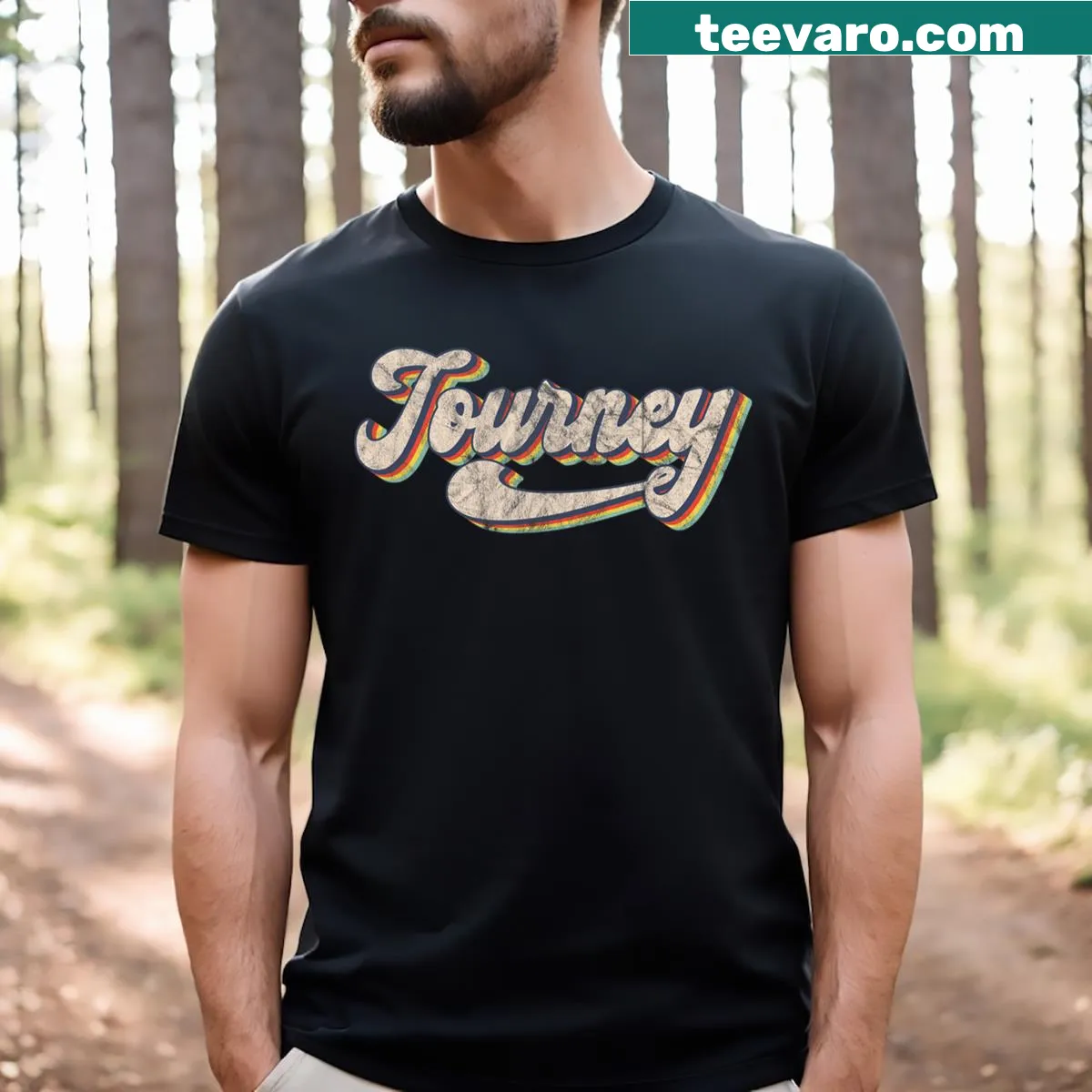 Personalized vintage retro t-shirt with the name Journey. — on a men's t-shirt