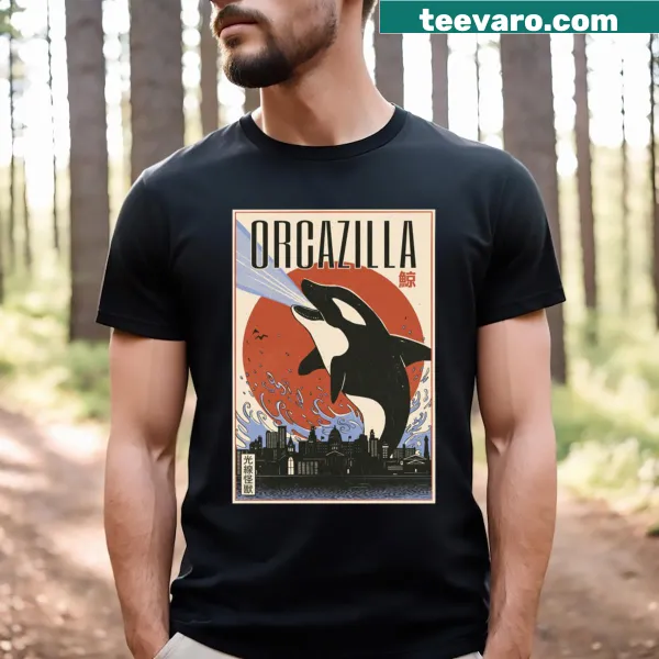 Orcazilla monster t-shirt with bold fantasy illustration
