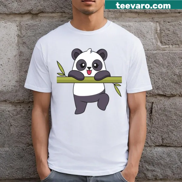 Cute panda t-shirt with cartoon-style illustration