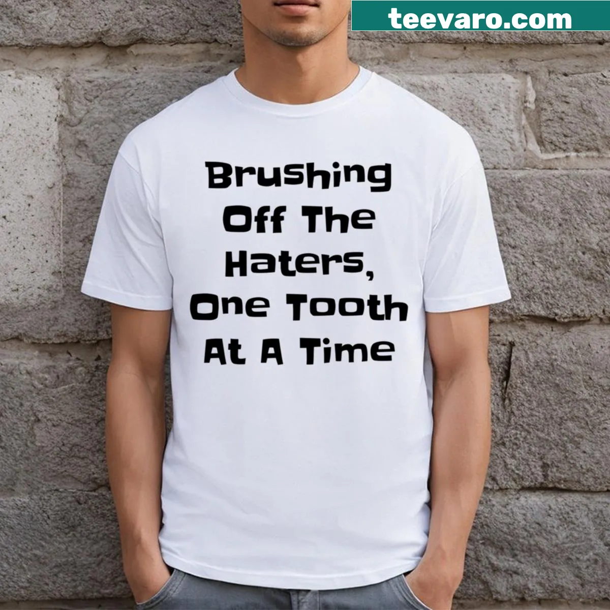 Funny dentist-themed t-shirt with winter captions — on a men's t-shirt
