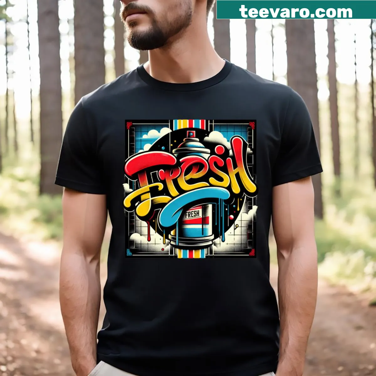 Retro graffiti design on a fresh T-shirt. — on a men's t-shirt