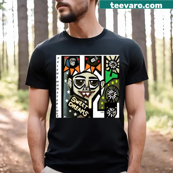 Whimsical t-shirt with sweet dreams theme and gentle lettering