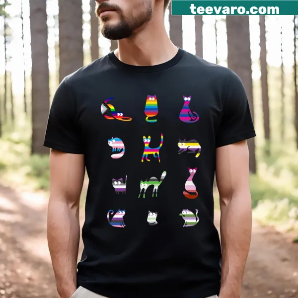 Illustration of tiny cats in a pride set, perfect for cat lovers