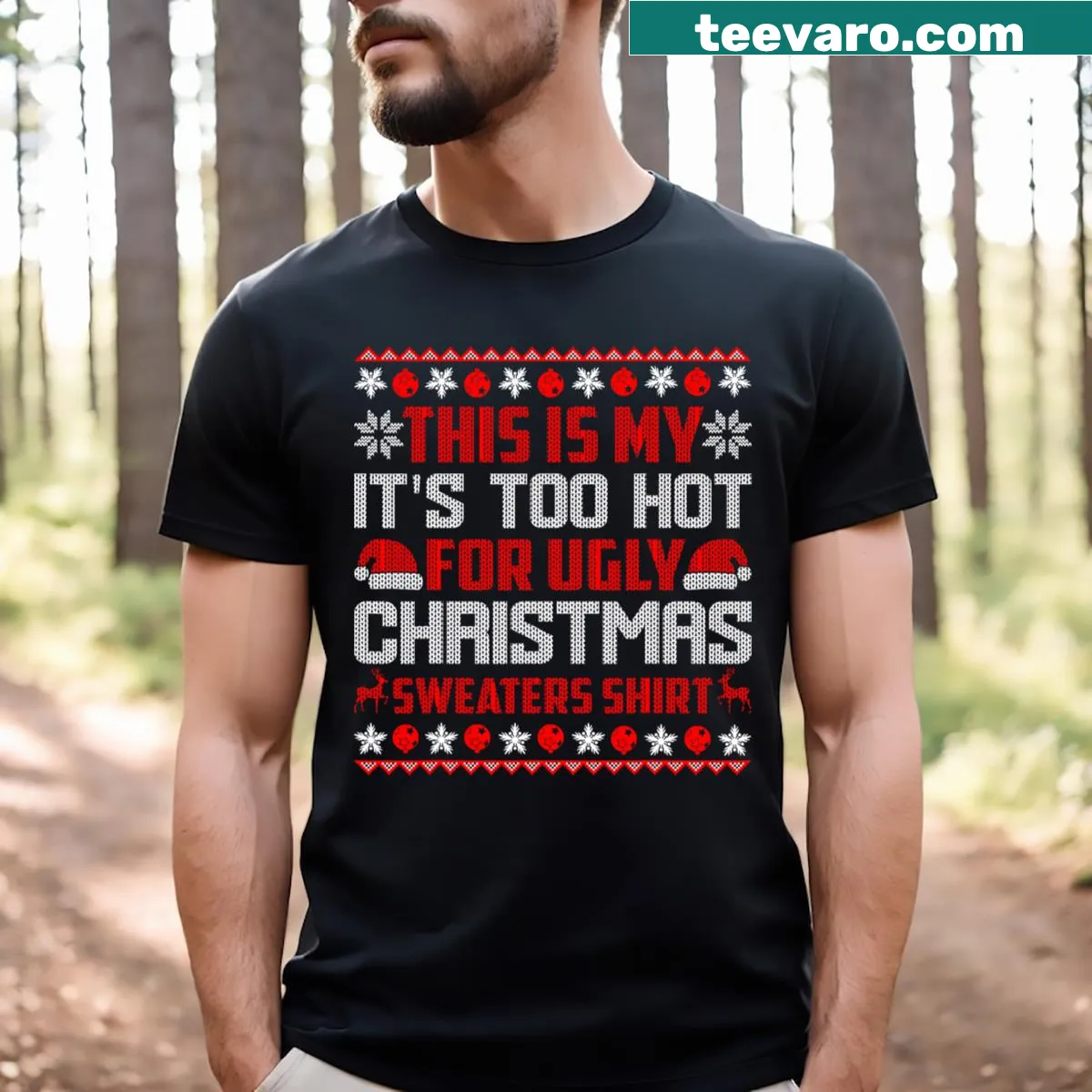 Funny Christmas-themed graphic on T-shirt — on a men's t-shirt