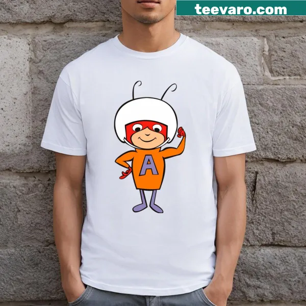 Cartoon graphic of Atom Ant on a t-shirt