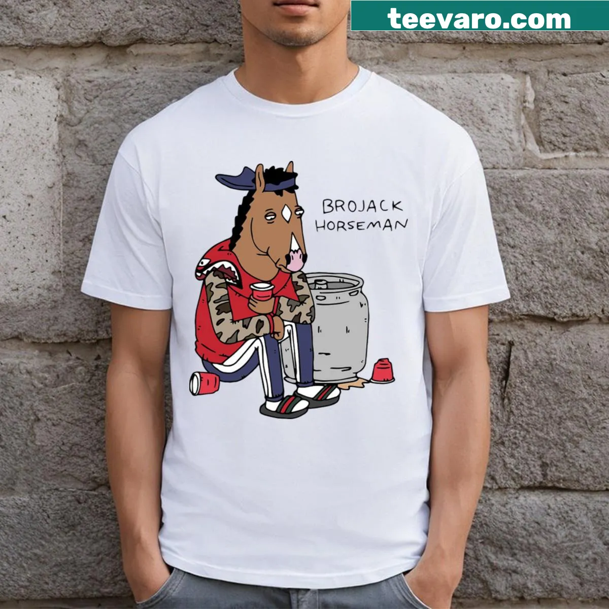 BoJack Horseman graphic on a t-shirt — on a men's t-shirt
