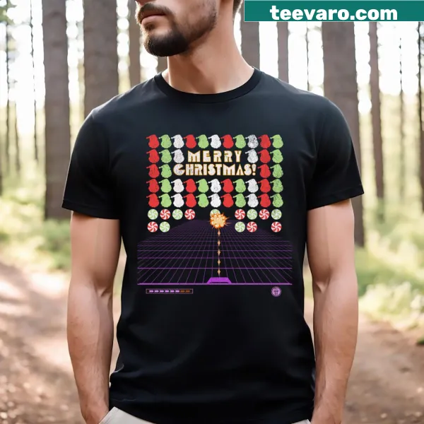 Christmas-themed gaming t-shirt with playful graphics