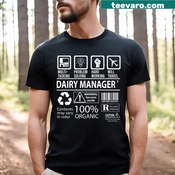 Humorous dairy manager illustrated t-shirt