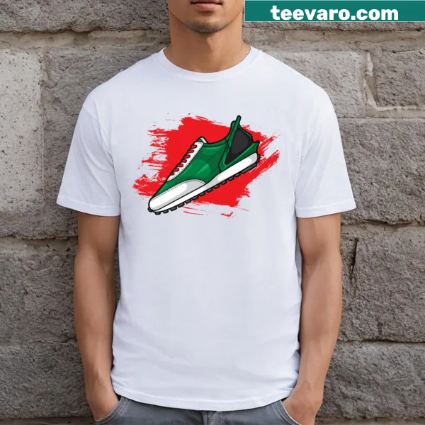 Fun sneaker-themed graphic t-shirt