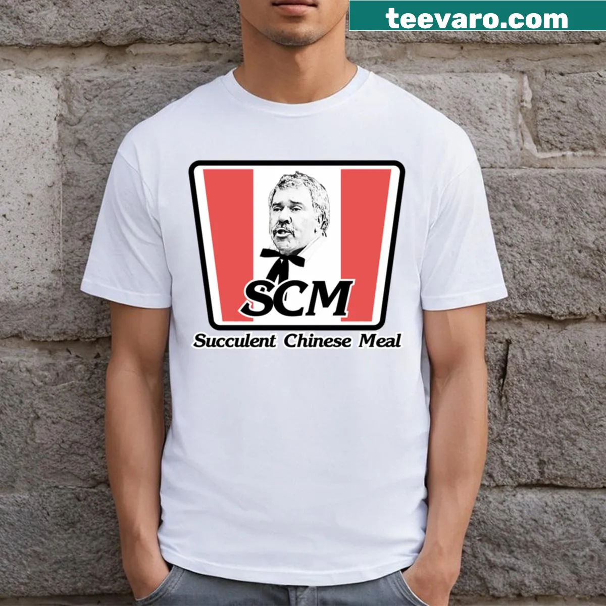 Humorous graphic t-shirt about democracy — on a men's t-shirt