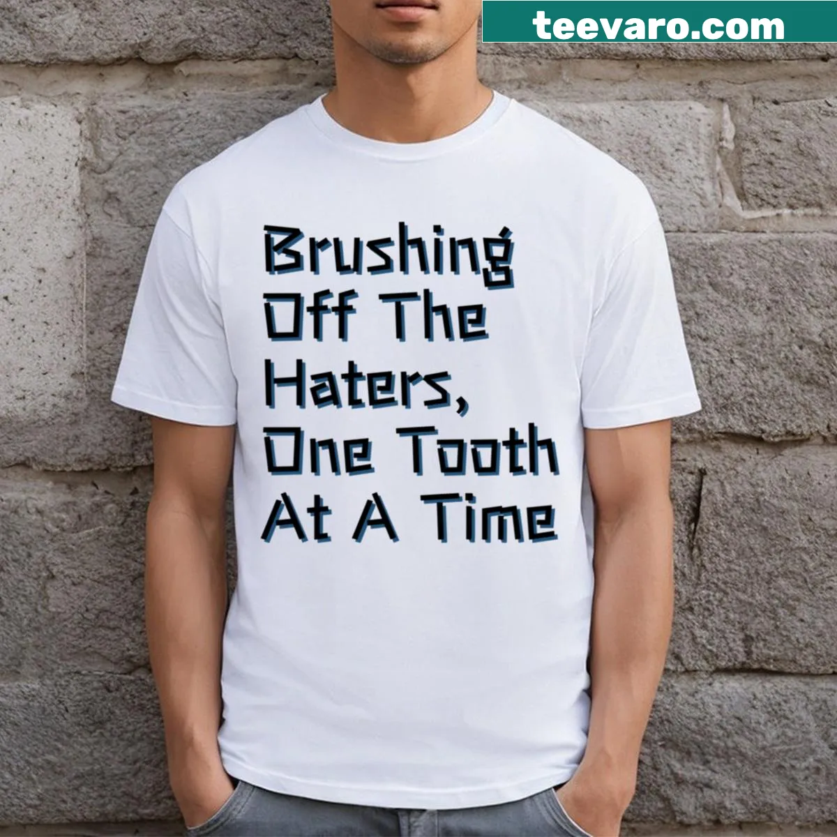 Funny dentist pun design on a retro dental care t-shirt — on a men's t-shirt
