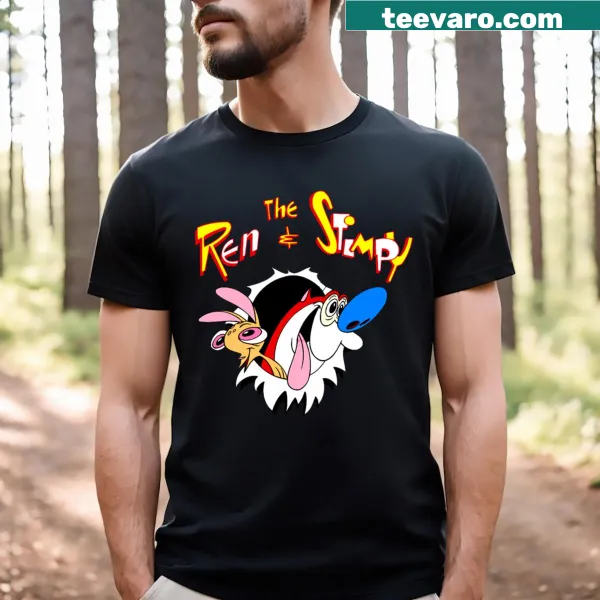 Nostalgic T-shirt featuring Ren and Stimpy from the classic cartoon