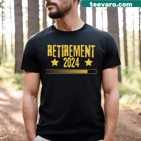 Funny Retirement 2024 Loading graphic on t-shirt