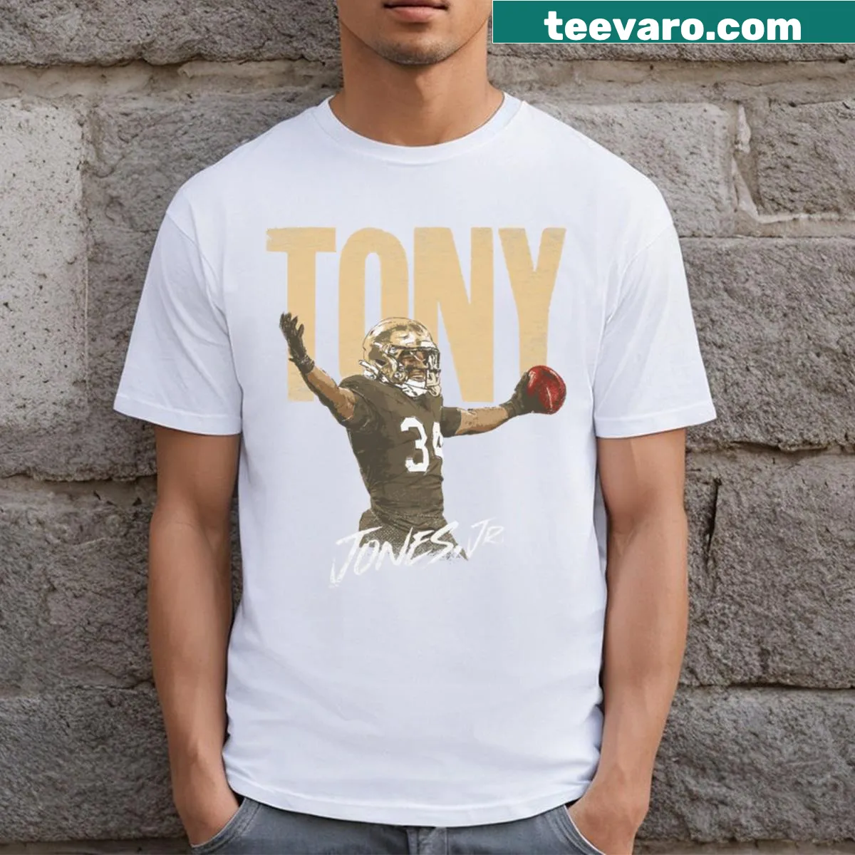 New Orleans-themed T-shirt with bold music-inspired graphic — on a men's t-shirt