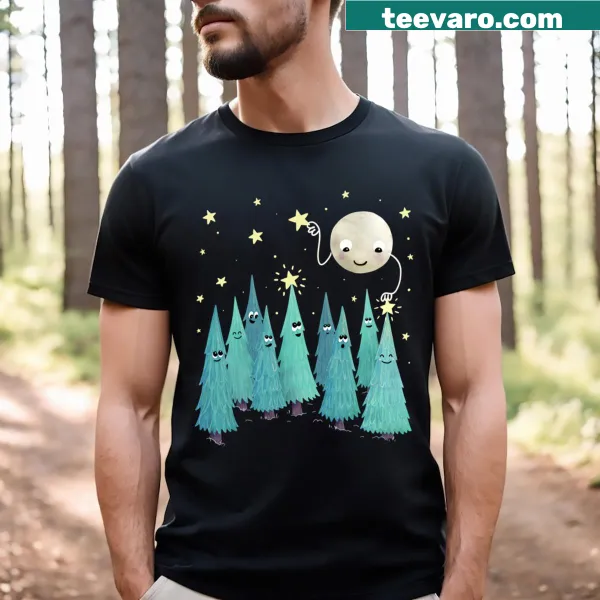 Whimsical Christmas star-themed T-shirt