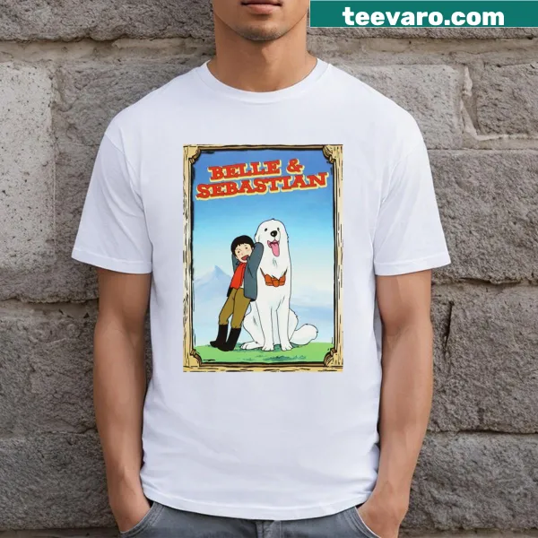 Vintage T-shirt featuring Belle and Sebastian from 80s French cartoon