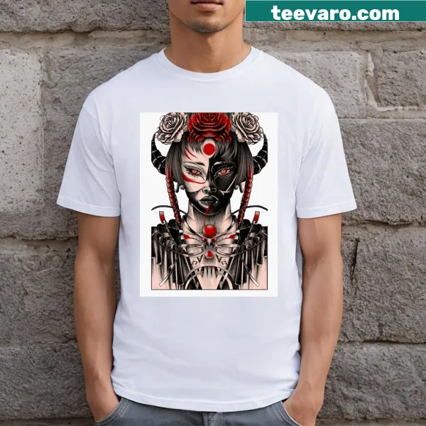 Mythological Oni graphic T-shirt inspired by folklore