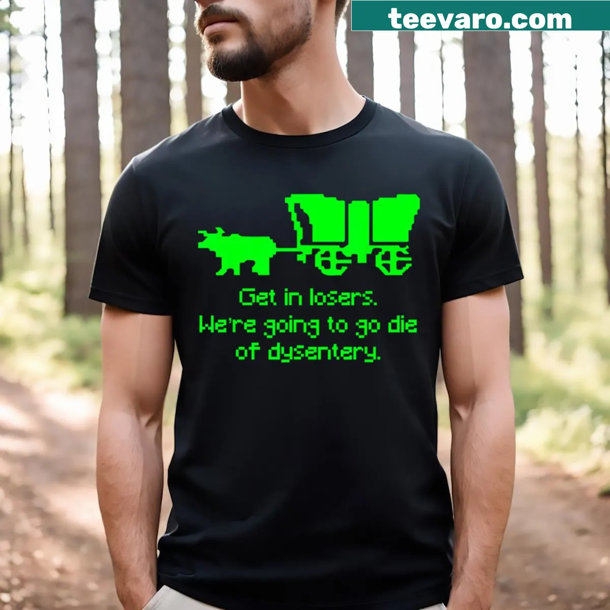 Funny vintage style tee with gaming reference to dysentery — on a men's t-shirt