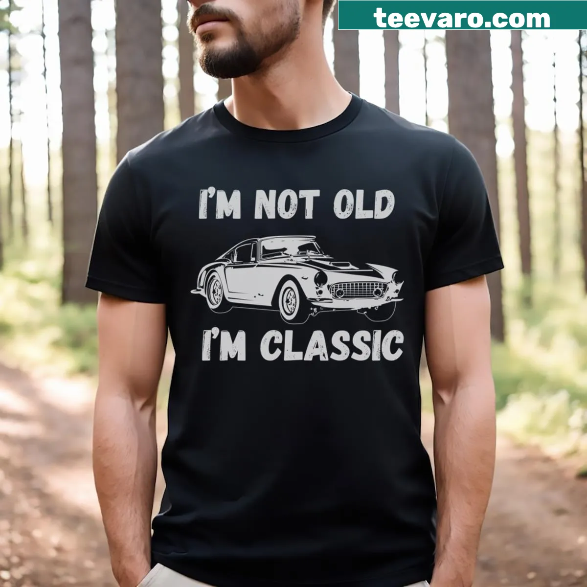 Vintage style T-shirt with humorous text about aging — on a men's t-shirt