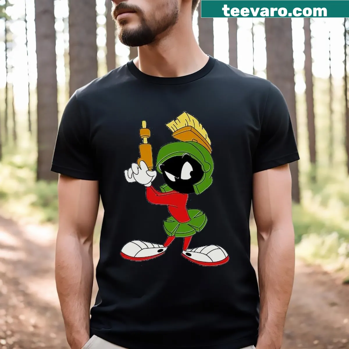 Cartoon Martian graphic on a fun t-shirt — on a men's t-shirt