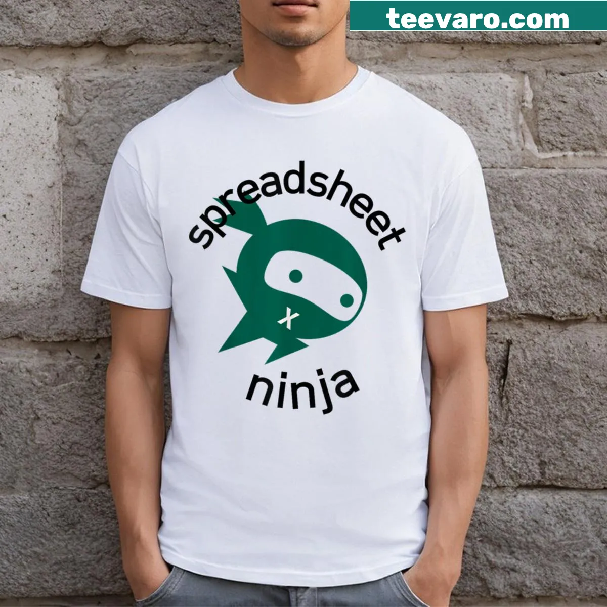 Funny Spreadsheet Ninja graphic T-shirt for data lovers — on a men's t-shirt