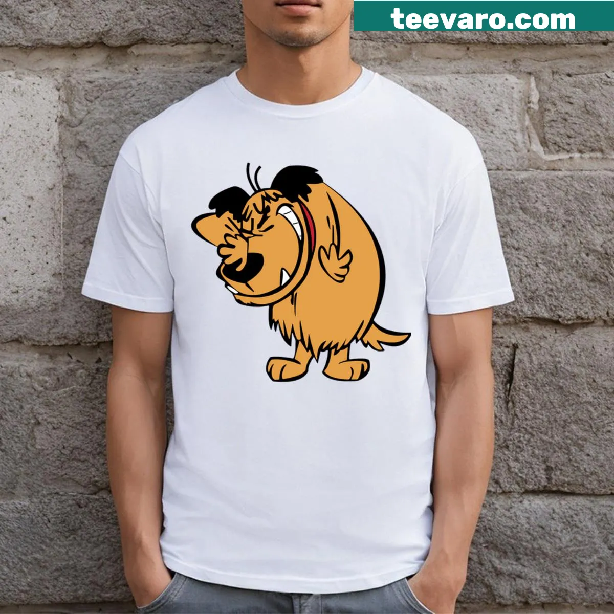 Vintage-inspired cartoon movie T-shirt with whimsical typography — on a men's t-shirt