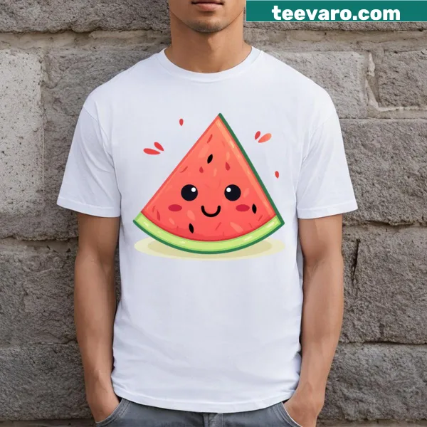 Cute watermelon-themed T-shirt for moms with fun illustrations