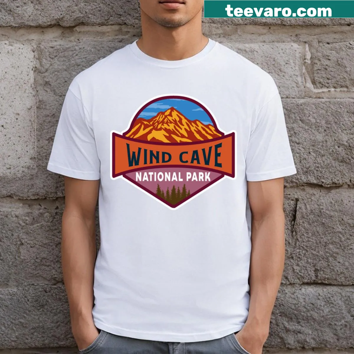 T-shirt inspired by Wind Cave National Park. — on a men's t-shirt