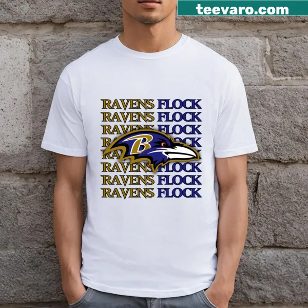 Baltimore Ravens emblem graphic on a team pride t-shirt