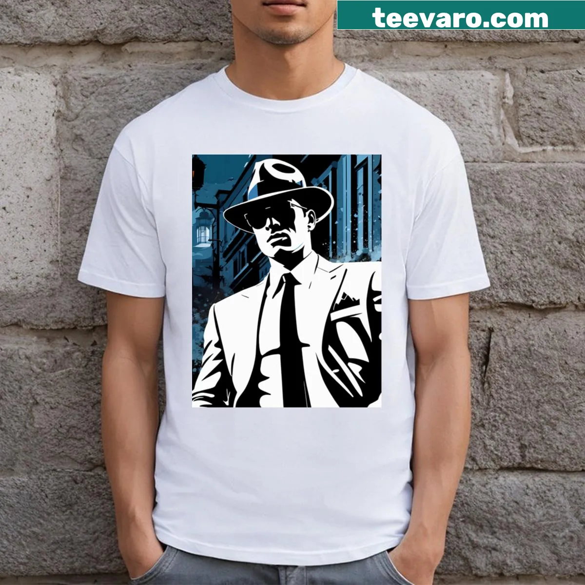 Silhouette design t-shirt inspired by storytelling themes — on a men's t-shirt