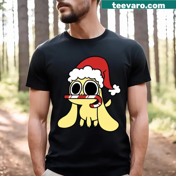 Playful chicken nugget graphic on t-shirt