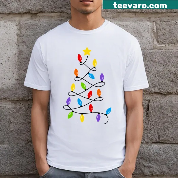 Illustrated Christmas lights T-shirt design
