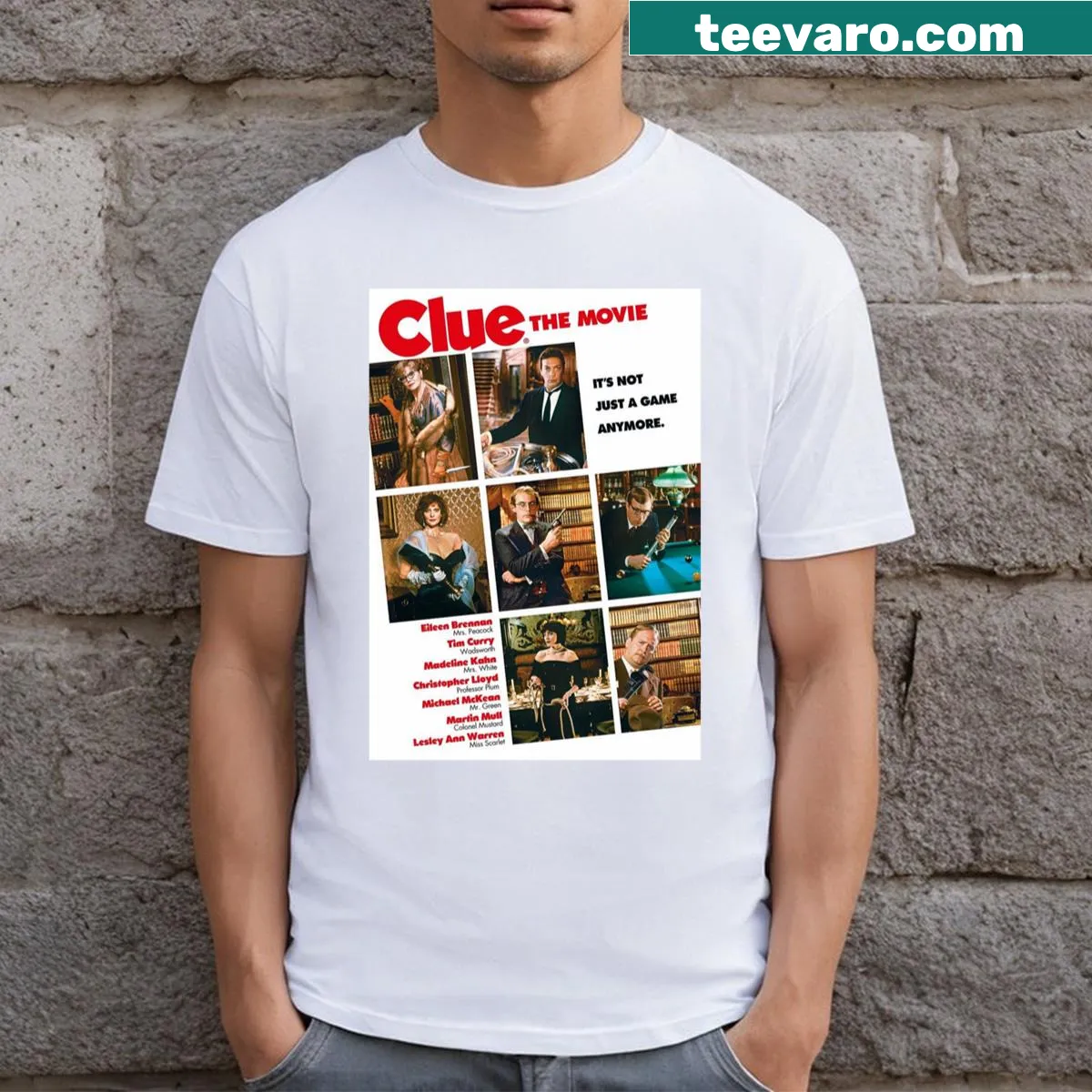 Retro Clue board game T-shirt from 1985 — on a men's t-shirt