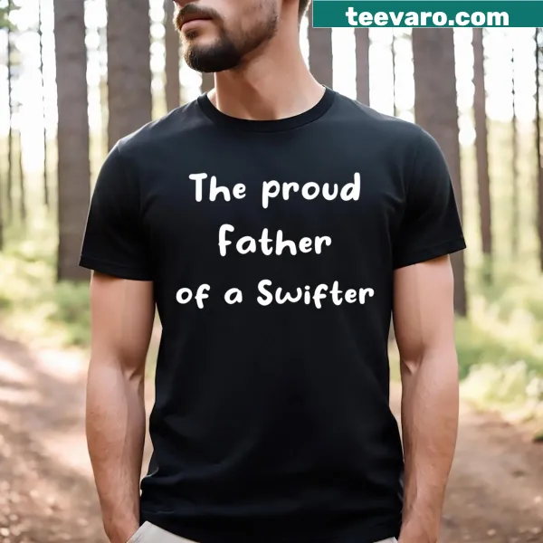 Proud father graphic t-shirt with custom text.