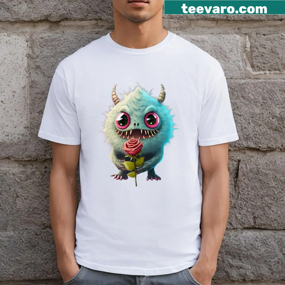 Cute monster t-shirt featuring an adorable character design — on a men's t-shirt