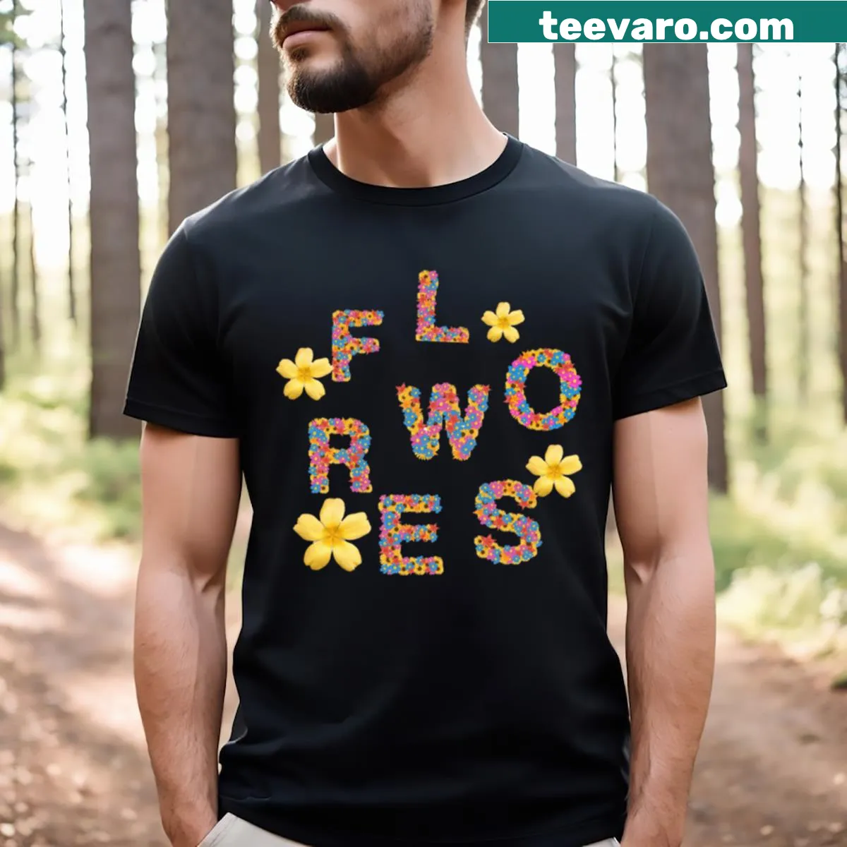 Charming floral illustration on a T-shirt — on a men's t-shirt