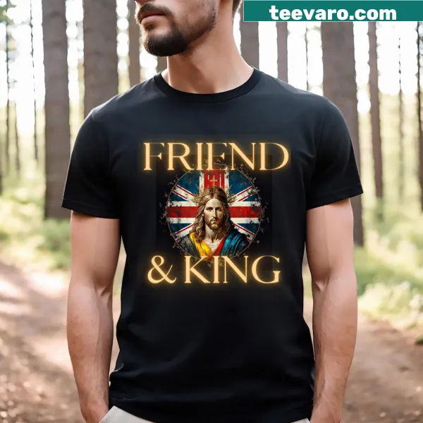 Typographic design with 'Friend And King Is Jesus' and Union Jack
