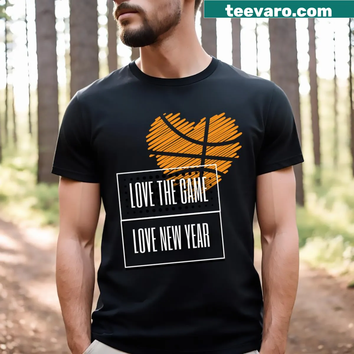 Amusing New Year T-shirt with 'Love the Game' graphic — on a men's t-shirt