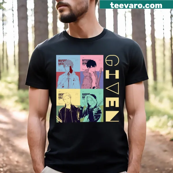 Anime-themed T-shirt featuring characters from Given