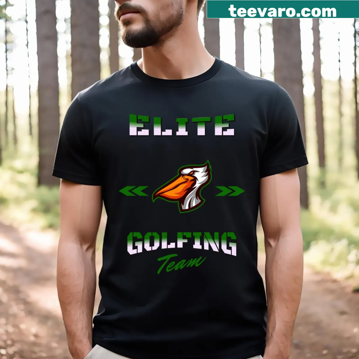 Golf-themed t-shirt with a fun graphic — on a men's t-shirt