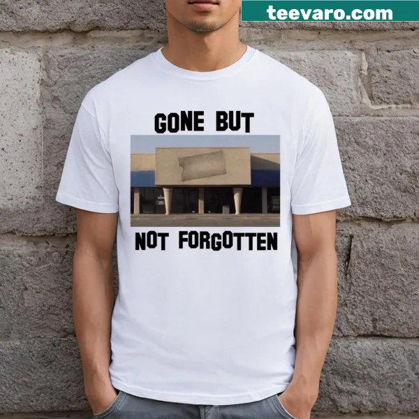 Vintage-style T-shirt with retro rental store graphic design.
